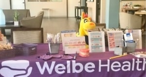 Table with supplies and educational materials at outreach event